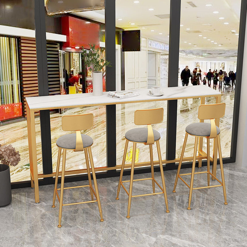 1/2/4 Piece Glam Matte Finish Pub Dining Set Sintered Stone Bar Table Set 4 Pieces: Table, 3 Grey Chairs Clearhalo 'Bar Furniture' 'furn' 'furn_home_bar_bar_sets' 'Furniture' 'Home Bars & Bar Sets' 'home_bar_bar_sets' 'Kitchen & Dining Furniture' 5320109