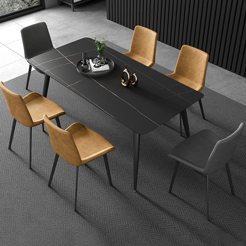 Set di tavoli da pranzo in pietra sinterizzato moderno 1/2/7 pezzi