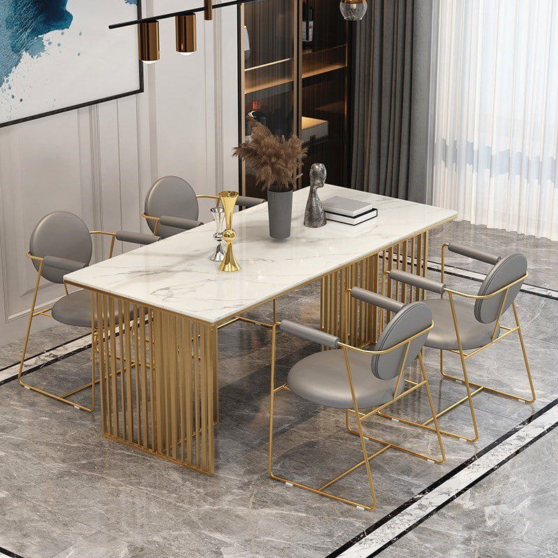 Traditional Luxury Dining Table Sintered Stone Rectangle Table for Home