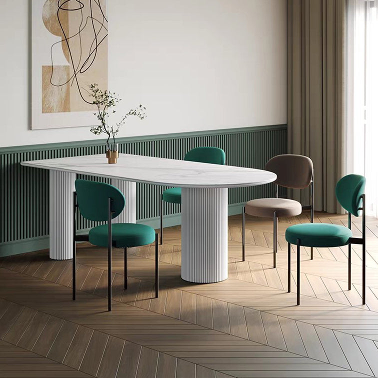 Mesa de comedor contemporánea de 3 pies Muebles de comedor de piedra para el hogar