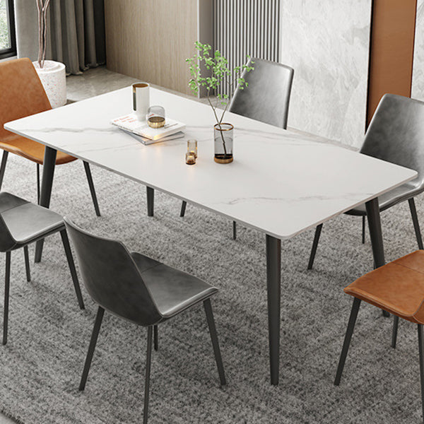 Mesa de piedra moderna rectángulo comedor de mesa de altura estándar con 4 patas