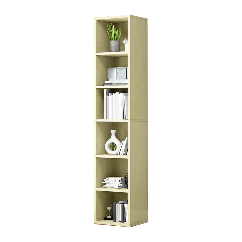 Modern Style Bookshelf Engineer Wood Bookcase for Home Office 11.8"L x 11.8"W x 70.9"H Apricot Clearhalo 'Bookcases' 'furn' 'furn_bookcases' 'Furniture' 'Office Furniture' 5322179