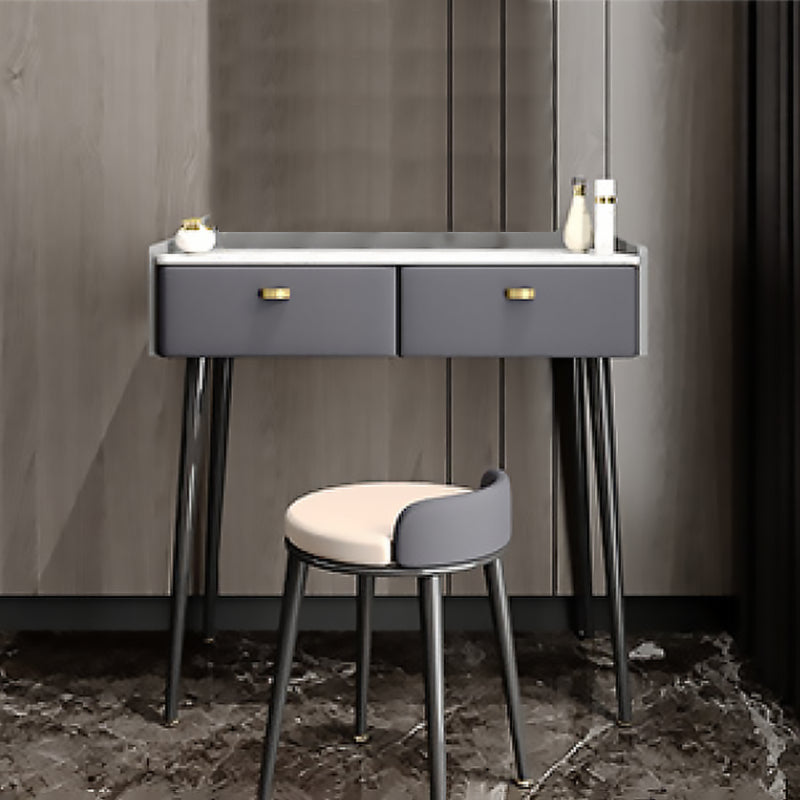 Base de comptoir en métal gris avec 1/2 commode de tiroir