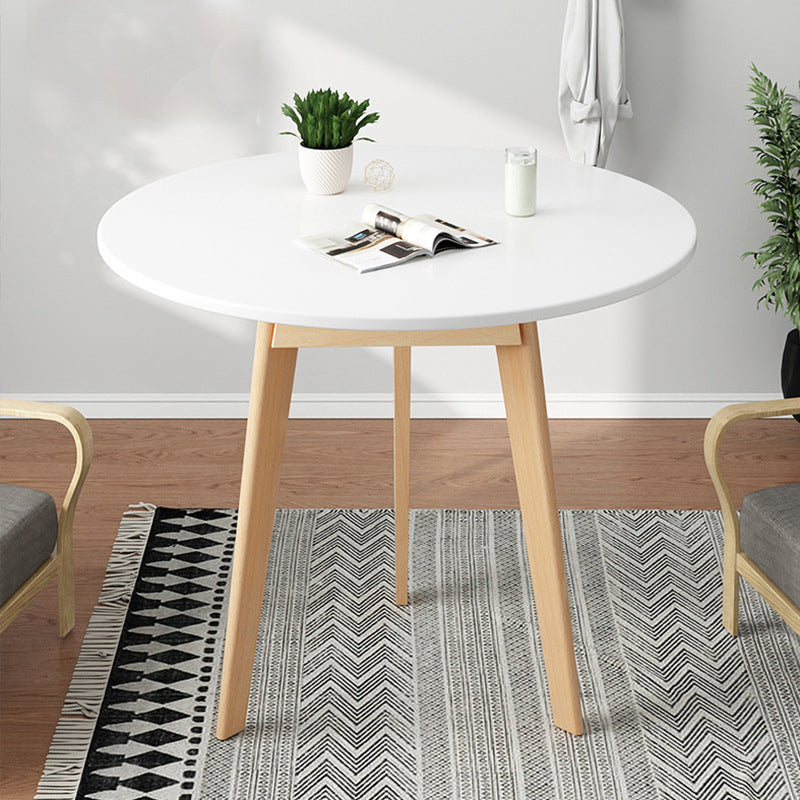Tavolo da laterale del soggiorno in legno rotondo 3 gambe tavolino in bianco/naturale