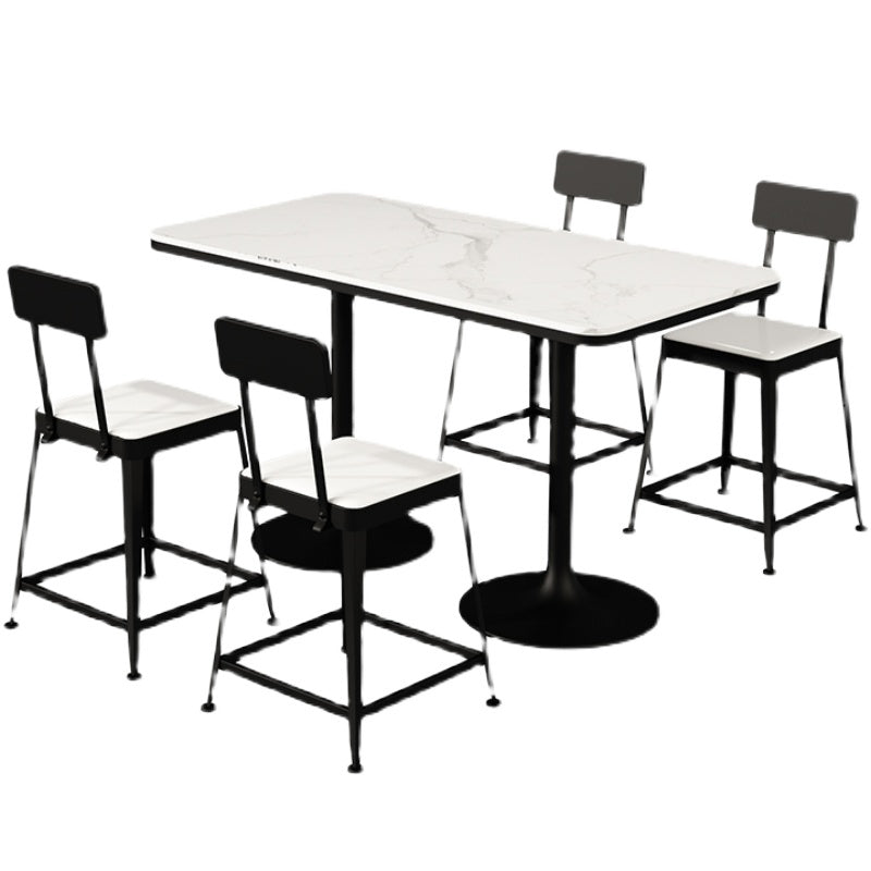 Set di dinette in pietra e metallo moderna 1/2/5 pezzi tavolo bianco set per caffetteria