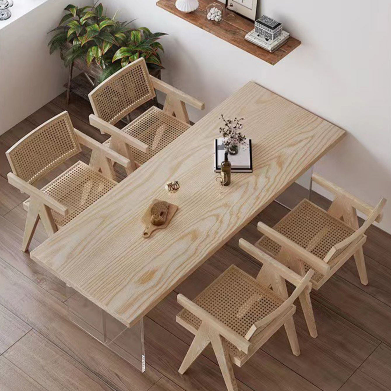 Set da pranzo moderno 1/2/5 pezzi tavolo da pranzo in legno di pino rettangolo per cucina della sala da pranzo