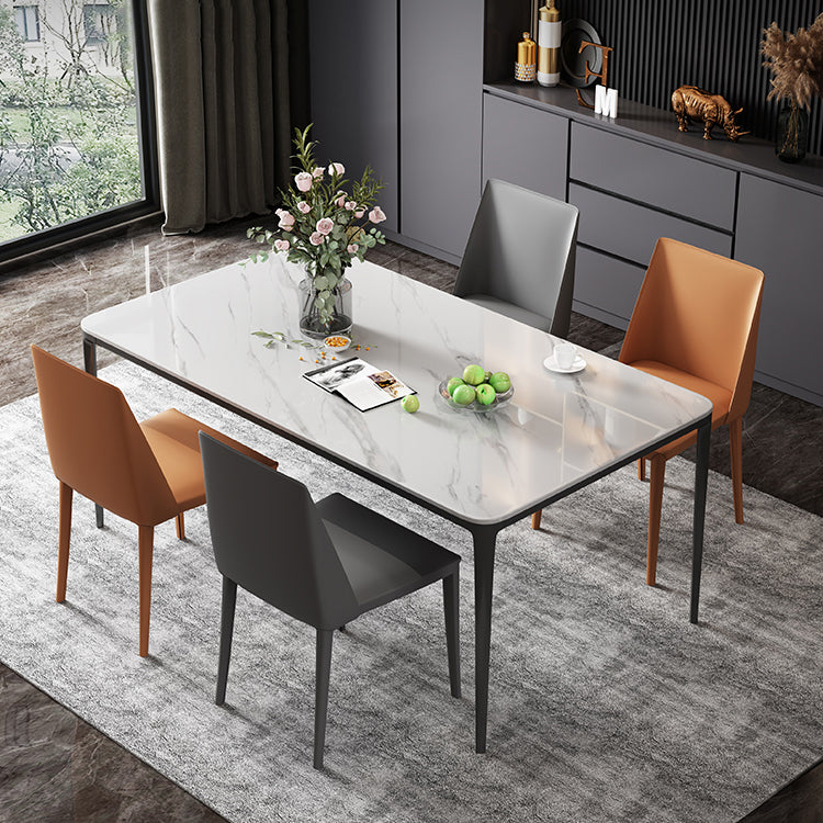 Set da tavolo moderno di rettangolo in pietra sinterizzato 1/4/5 pezzi