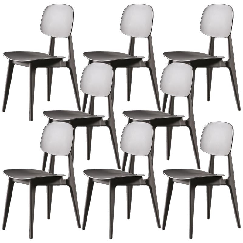 Silla lateral de plástico silla lateral de comedor contemporáneo de espalda para el hogar
