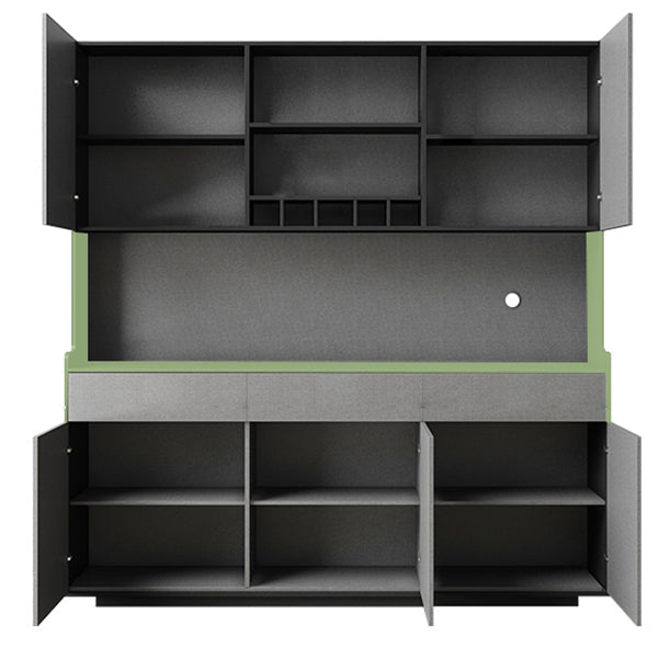 Artificial Wood Living Room Sideboard Cabinet Modern Credenza with Drawers and Storages 63"L x 16"W x 77"H Grey Clearhalo 'buffet_sideboard' 'Buffets & Sideboards' 'furn' 'furn_buffet_sideboard' 'Furniture' 'Kitchen & Dining Furniture' 5335649