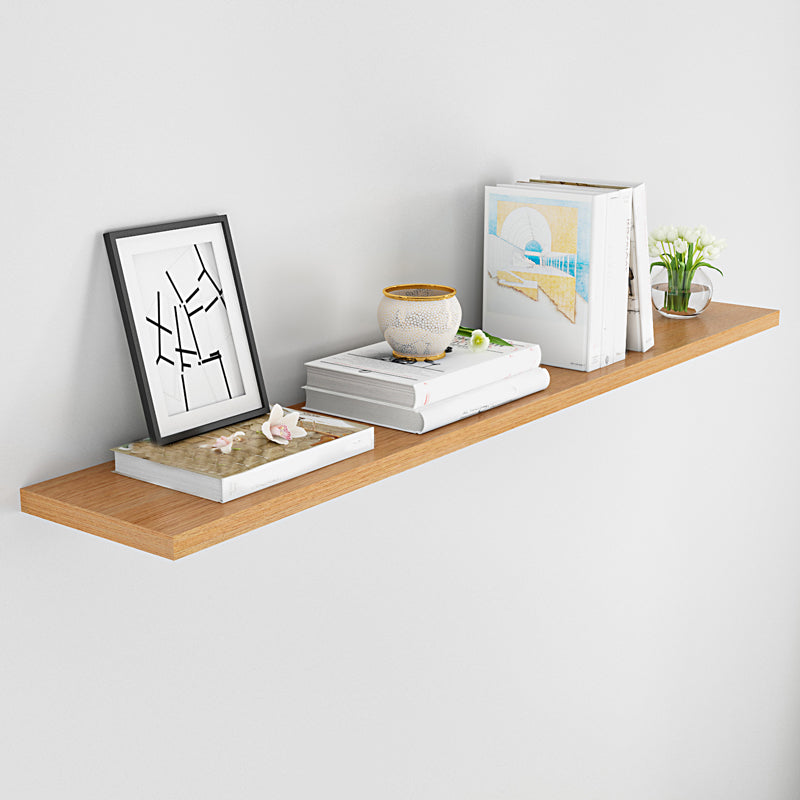 Contemporary Wood Bookshelf Closed Back Wall Mounted Bookcase for Office 47.2"L x 7.9"W x 0.8"H Natural Clearhalo 'Bookcases' 'furn' 'furn_bookcases' 'Furniture' 'Office Furniture' 5336223