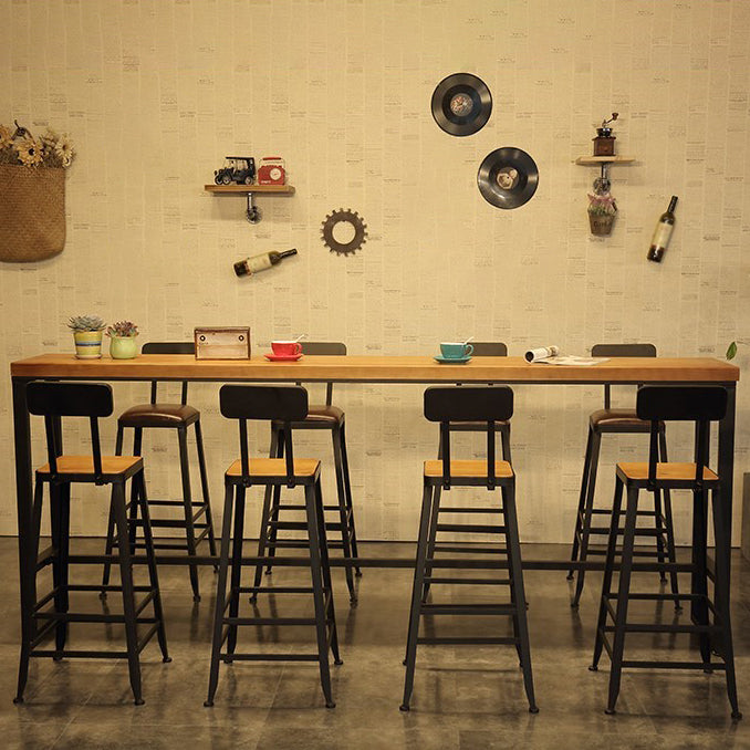 INDUSTRIAL 1/4/5/9 Piezas Mesa de mesa de barras Rectángulo Mesa de madera de pino con taburetes altos