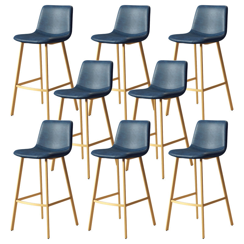 コンテンポラリーマット仕上げPUレザーバースツールミルクティーショップフットレストスツール