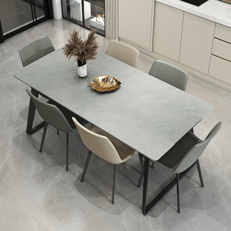 Modern Grey in Stone Mesa Rectangle Mesa de comedor para cocina