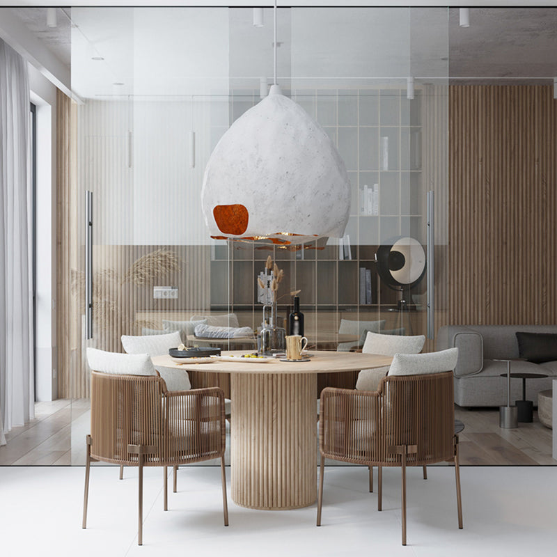 Tavolo da pranzo in stile contemporaneo rotondo tavolo da dinette in legno massiccio per cucina