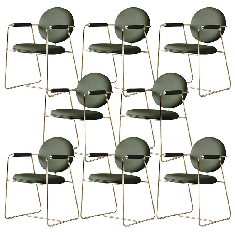 Silla de comedor tapizada en la silla de comedor de la espalda del rey Louis