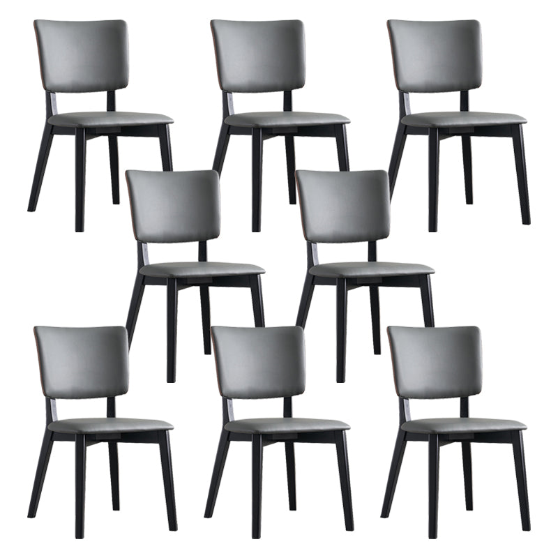 Modern Leather Dining Chair Open Back Dining Side Furniture in Matte Finish for Indoor Dark Gray 8 Piece Set Clearhalo 'Dining Chairs' 'Dining Tables & Seating' 'dining_chair' 'furn' 'furn_dining_chair' 'Furniture' 'Kitchen & Dining Furniture' 5339576