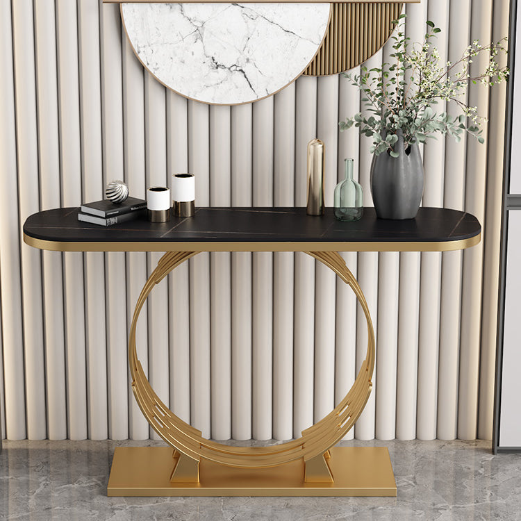 Glam Marble et Metal Rectangle Console Accent Table pour Hall