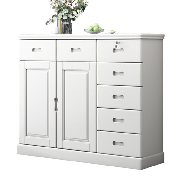 茶色/白の中世のモダンな長方形のアクセントチェストとキャビネット