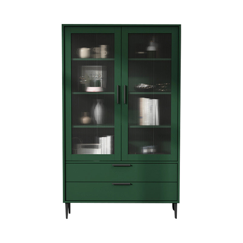 Contemporary Bar Pulls Accent Chest in White/ Blue/ Green with Steel Legs