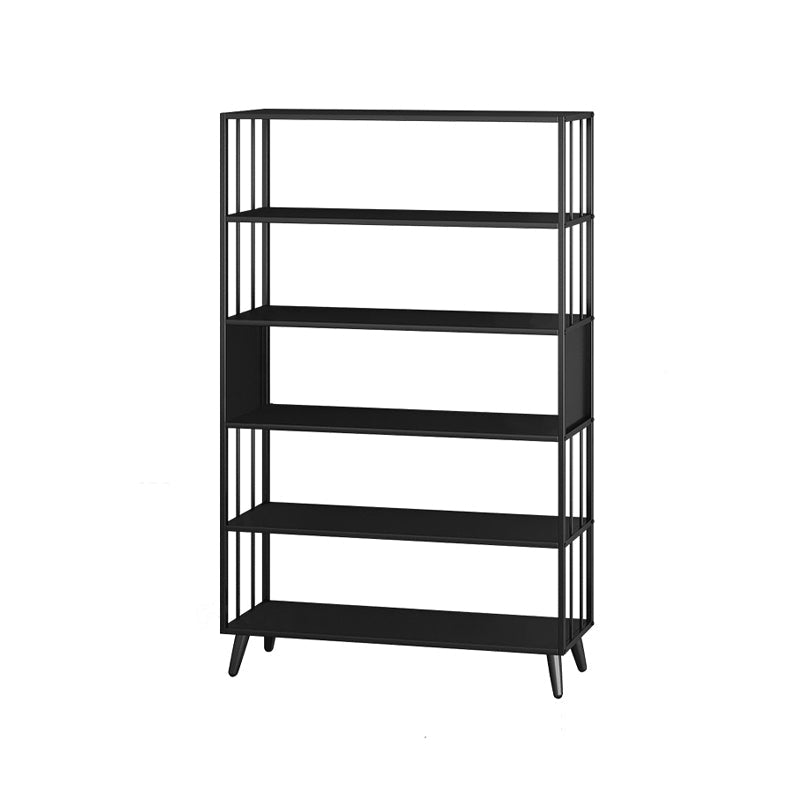 Modern Style Metal Bookshelf Black Open Back Bookcase for Home Office 47.2"L x 11.8"W x 68.9"H Clearhalo 'Bookcases' 'furn' 'furn_bookcases' 'Furniture' 'Office Furniture' 5350254