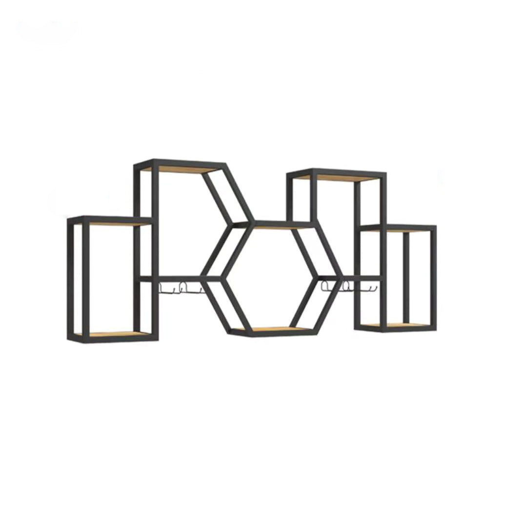 Estantería de estantería de estilo moderno estantería de metal montada en la pared para la oficina en casa