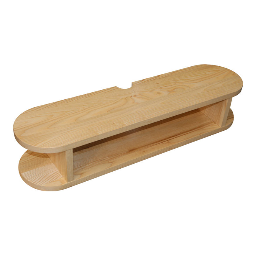 Matte afwerking Wall gemonteerde media-stand met planken Scandinavische massieve hout tv-console