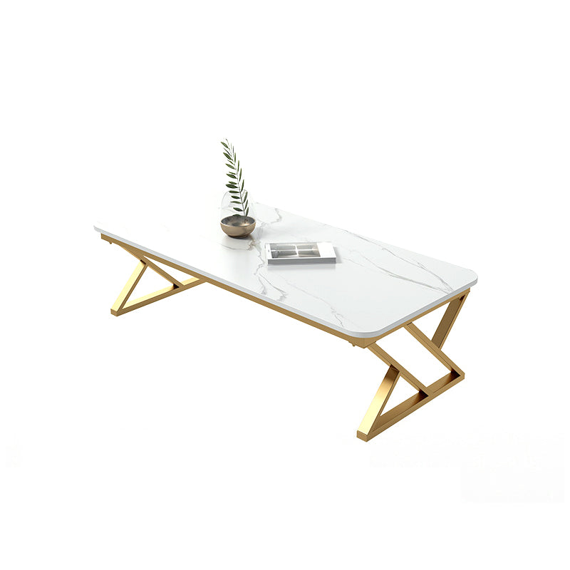 17,7 "großer glamourischer weißer/ grauer Schiefer -Top -Couchtisch für Wohnzimmer