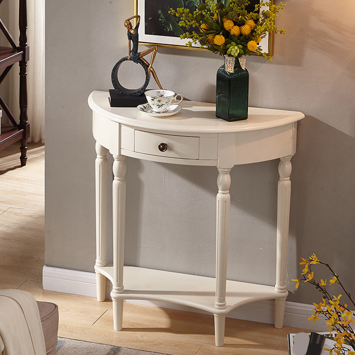 Tavolo da console in legno gommoso Tavolo accento in legno con cassetto e scaffale