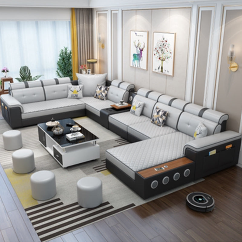 Moderno divano in pelle finta sezione mobili per mobili da top cuscino resistente alle macchie