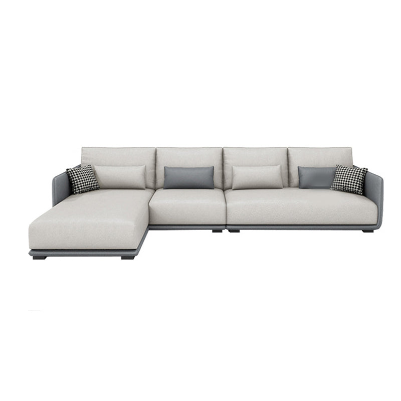 Faux in pelle sezionale/divano con cuscino posteriore e braccia quadrati