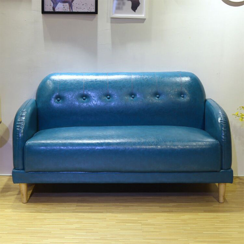 Canapé arrière en cuir faux en cuir avec bras carré pour le salon