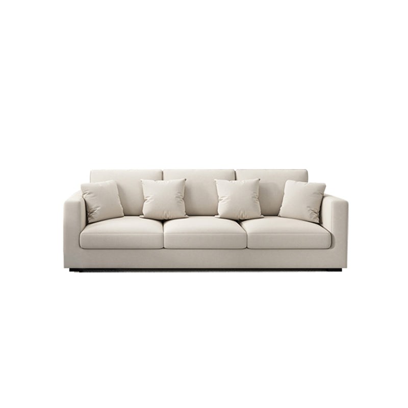 Modern Square Arm Standard Settee Bench with Pillows for 3 People