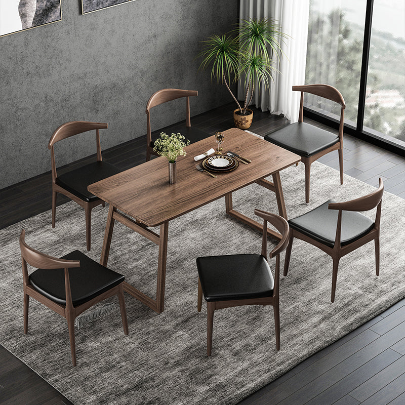 Set di dinette in legno tradizionale 1/2/5/7 pezzi Set da tavolo rettangolo per sala da pranzo