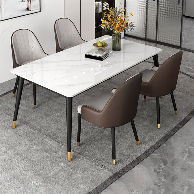 Set da tavolo da pranzo moderno rettangolo 1/4/5 pezzi set di dinette in pietra bianca