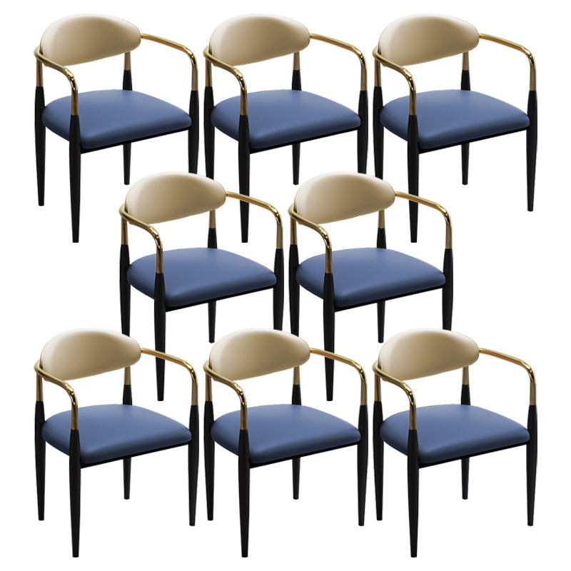 Modern Upholstered Dining Chair Open Back Dining Side Furniture in Matte Finish for Indoor