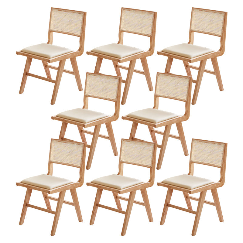 伝統的な布張りのサイドチェアラバーウッドソリッドウッドサイドチェア