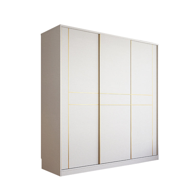 White Modern Style Wardrobe Cabinet Engineered Wood Wardrobe with Clothing Rod Clearhalo 'Armoires & Wardrobes' 'armoires_wardrobes' 'Bedroom Furniture' 'furn' 'furn_armoires_wardrobes' 'Furniture' 5358436