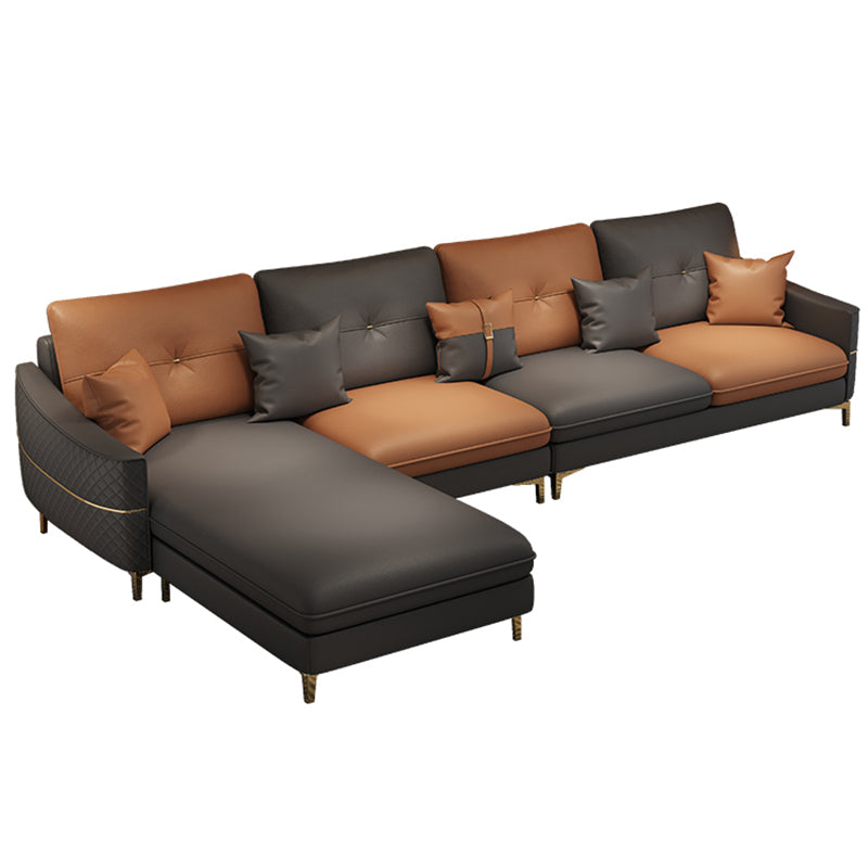 33.46" Tall Faux Leather Sofa Stain Resistant Square Arm Sofa