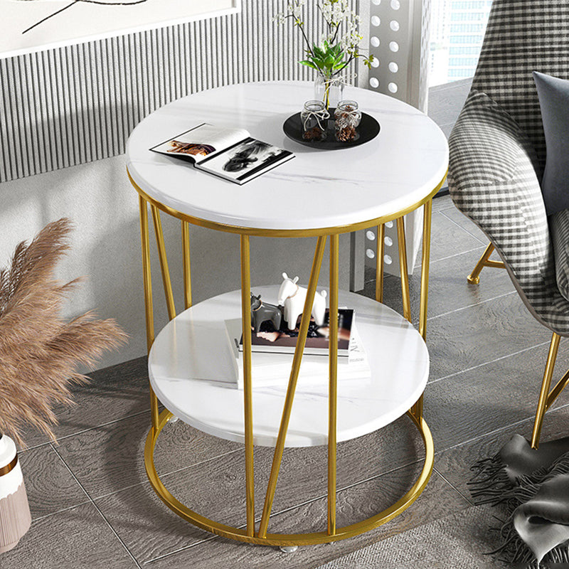 Table de la table latérale ronde contemporaine Marble Table de bout abstraite pour le salon