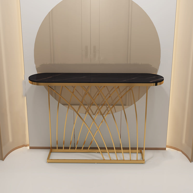 Tavolo console ovale glam in pietra tavolo accento cornice per sala