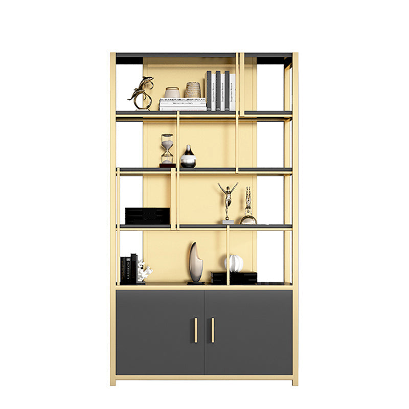 78.7 "H bibliothèque de style moderne Metal Open Backshelf avec porte pour le bureau à domicile