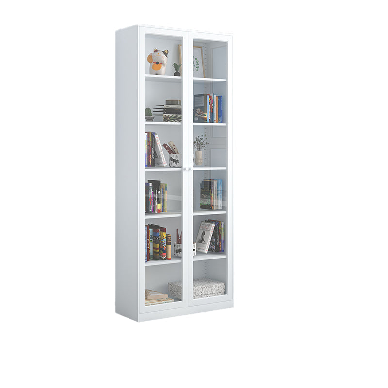 Closed Metal Bookshelf Modern Home Living Room Rectangular Bookcase