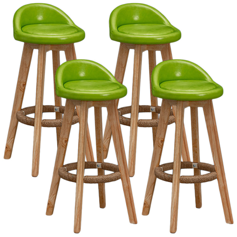 Modern Rubberwood Reception Stool Matte Finish Upholstered Bar Stools