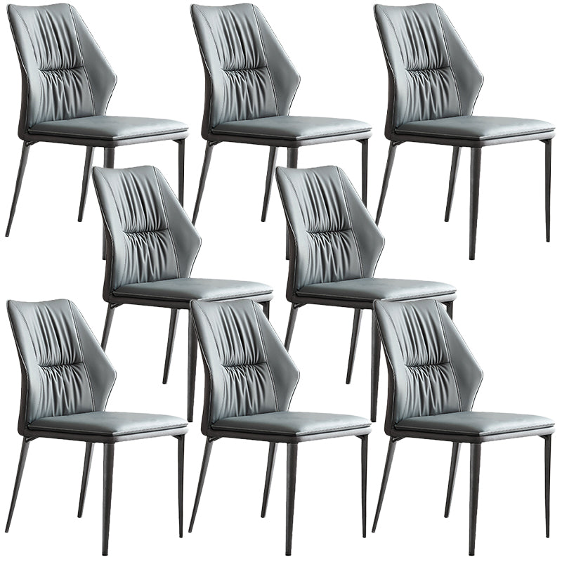 Contemporary Style Chair Armless Chairs for Kitchen with Metal Legs