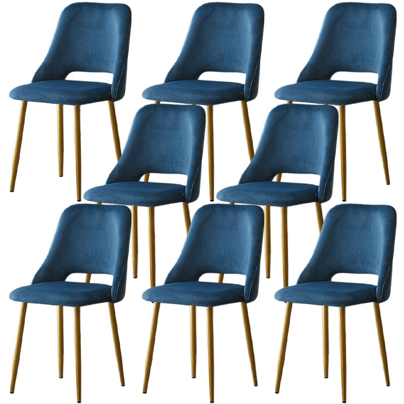 Open Danding Dining Fide Claid Velvet Timpe rembourré avec des jambes dorées