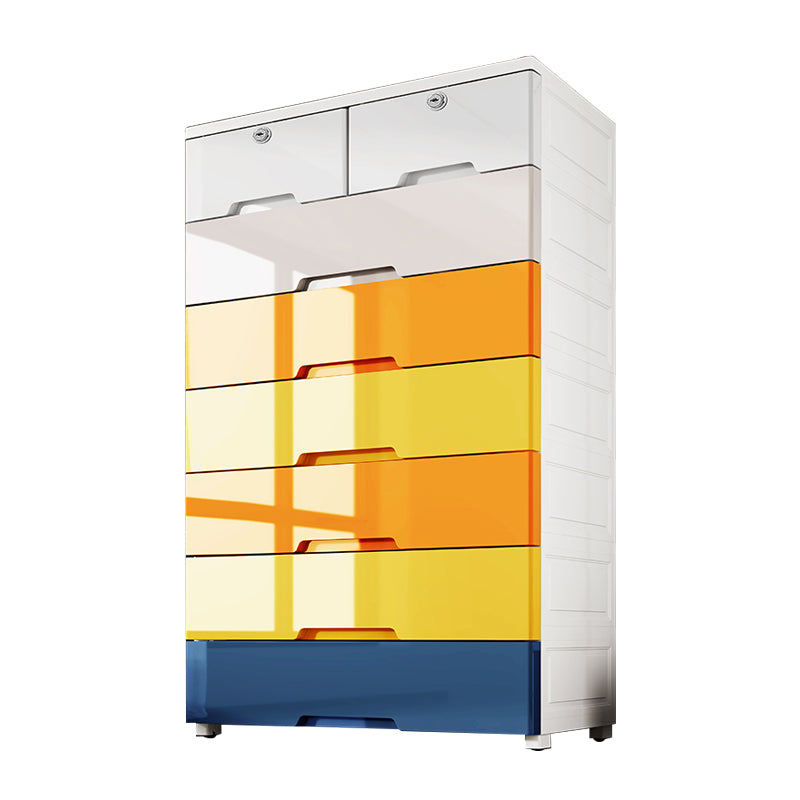 Hedendaagse stijl garderobe plastic slaapkamer garderobe kast met laden