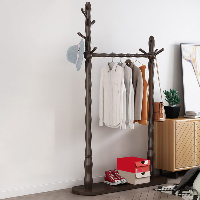 Contemporary Style Open Armoire Pine Wood Armoire with Clothing Rod