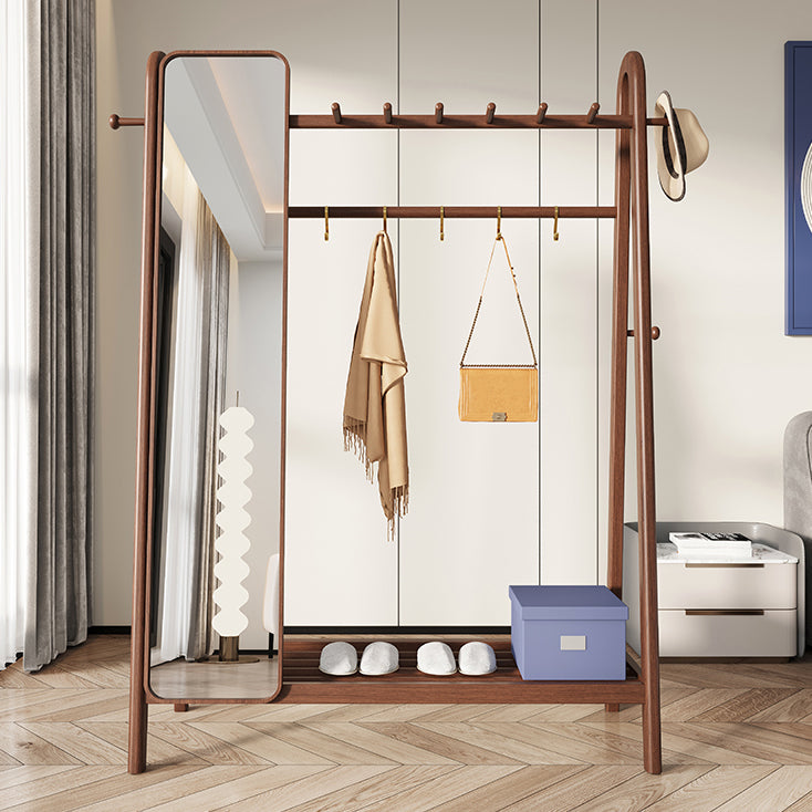 Brown in stile contemporaneo armadio cenere di cenere armadio aperto con asta di abbigliamento