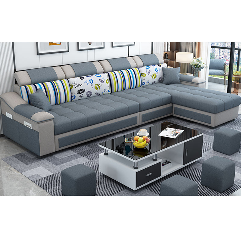 Sezionali mobili a forma di L a forma di L contemporanea cuscino.