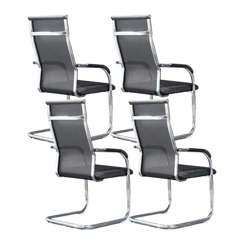 Modern Fixed Arms Office Chair High Back and Mid-Back Home Chair 4 Piece Set High-Back (Over 22 in.) Black Clearhalo 'furn' 'furn_office_chair' 'Furniture' 'Office Chairs' 'Office Furniture' 'office_chair' 5379711